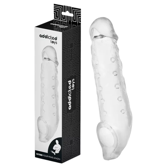 Addicted Toys - capa peniana com anel peniano - 23cm - transparente