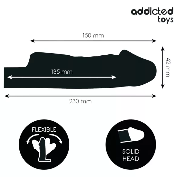 Addicted Toys - capa peniana com anel peniano - 23cm - transparente