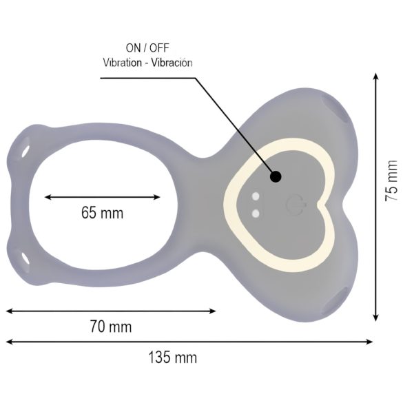 IBIZA - vibrador clitóris com cinta - silicone preto