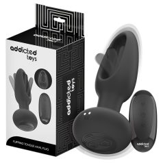   Addicted Toys - vibrador anal com língua vibratória - silicone preto