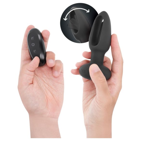 Addicted Toys - vibrador anal com língua vibratória - silicone preto