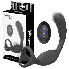   Addicted Toys - vibrador anal com anel peniano e para escroto - silicone preto