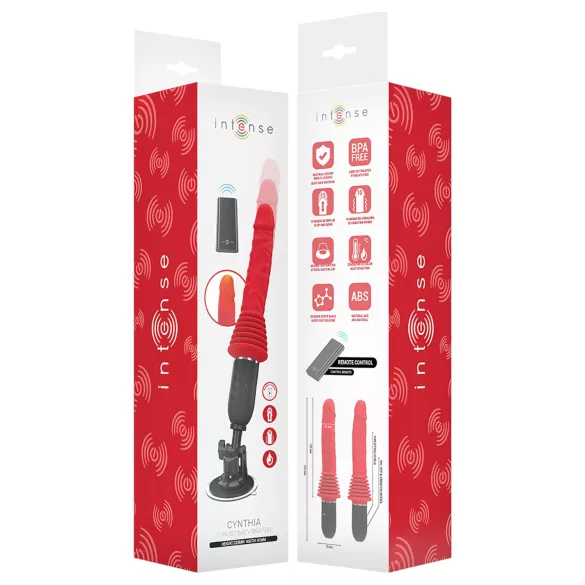 Intense Cynthia - vibrador com ventosa e função de impulso - silicone vermelho