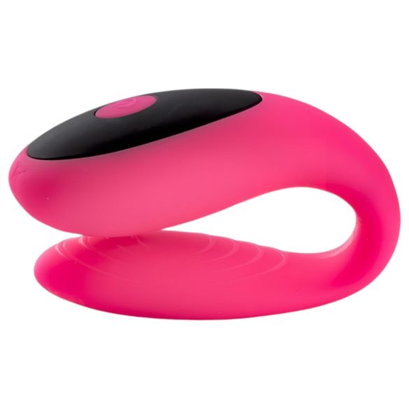 Virgite - vibrador casal com controle remoto - silicone preto/rosa