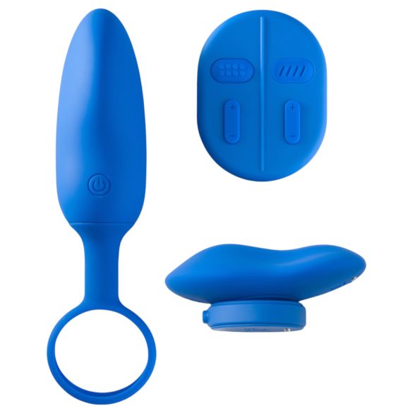 Platanomelón Mobi - vibrador com controle remoto recarregável - kit 2 peças azul