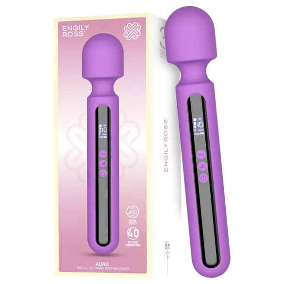 Engily Ross Aura - vibrador massageador recarregável digital - silicone roxo