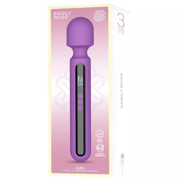 Engily Ross Aura - vibrador massageador recarregável digital - silicone roxo