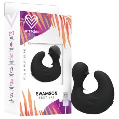 Latetobed - vibrador de dedo em forma de pato (preto)