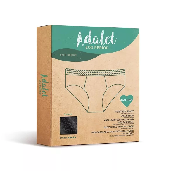 Adalet Natura Super - calcinha menstrual - algodão preto - M