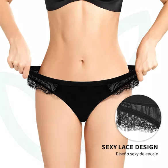 Adalet Flora Normal - calcinha menstrual absorvente - preta - L