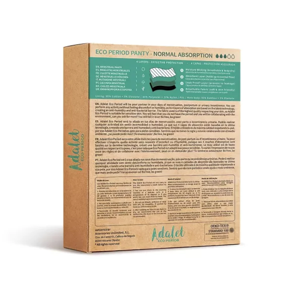 Adalet Flora Normal - calcinha menstrual absorvente - preta - L