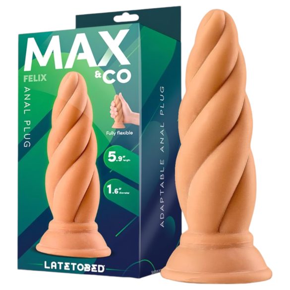 Max & Co Felix - plug anal espiral - 15cm - cor natural