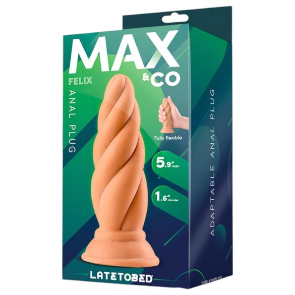 Max & Co Felix - plug anal espiral - 15cm - cor natural