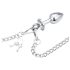 LateToBed - kit BDSM algema com plug anal - metal prata
