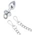 LateToBed - kit BDSM algema com plug anal - metal prata