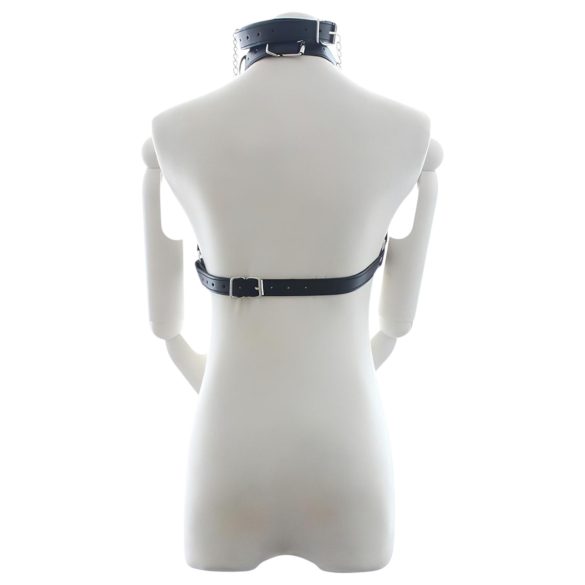 Latetobed - arnês peitoral com mordaça e presilhas para mamilos - preto