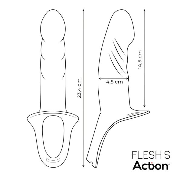 Action StrapOn S - cinta peniana com dildo oco - cor pele