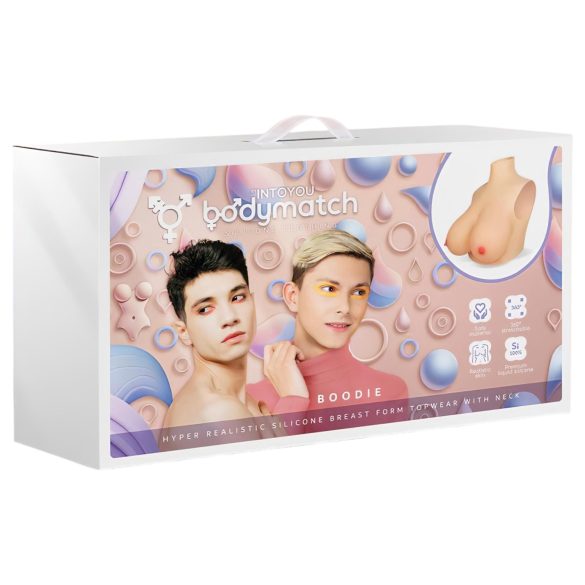 INTOYOU - seios falsos realistas com alça - cor natural