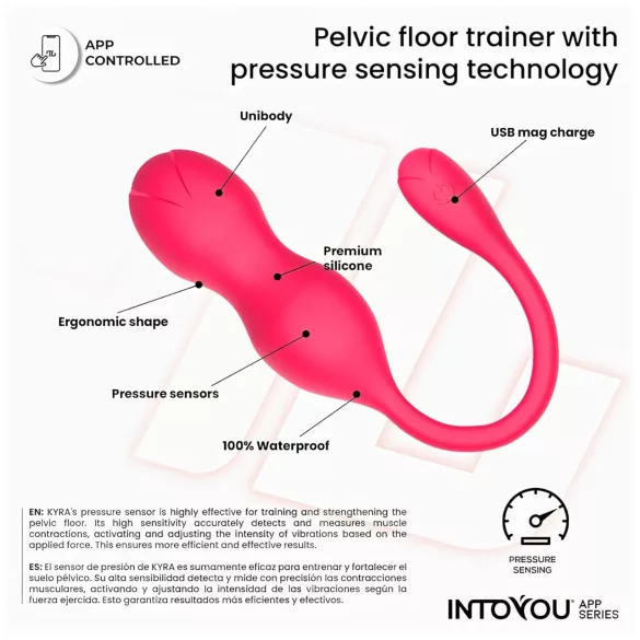 INTOYOU Kyra Pelvic - bolas de kegel com vibração inteligente - silicone rosa