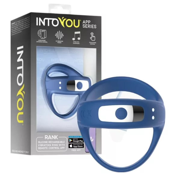 INTOYOU - anel peniano vibratório inteligente - silicone azul