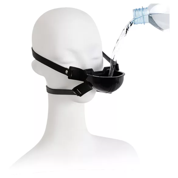 Latetobed - mordaça com bojo para líquidos - silicone preto