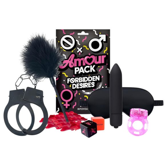 Amour Pack Forbidden Desires - kit iniciante com vibrador - 7 peças
