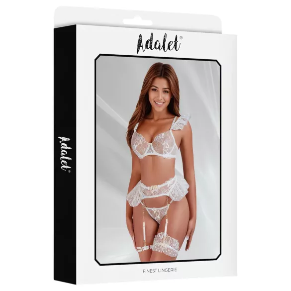 Adalet Natalie - conjunto lingerie rendada - branco - L/XL