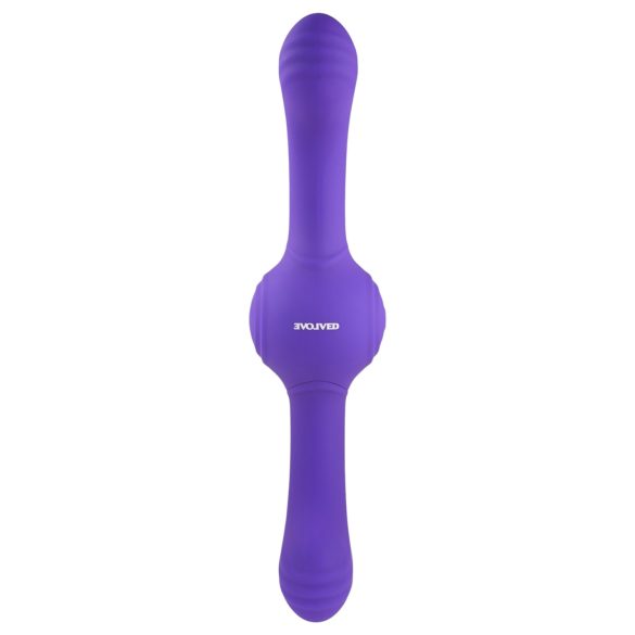 Evolved - vibrador duplo recarregável com vibração e rotação - silicone lilás