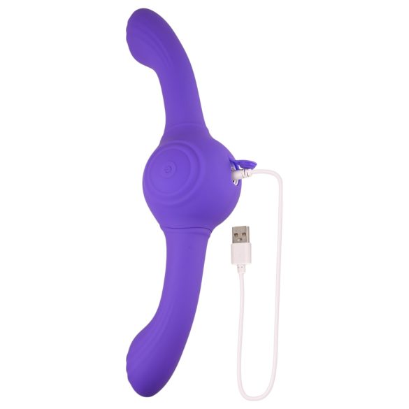 Evolved - vibrador duplo recarregável com vibração e rotação - silicone lilás