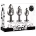 Evolved Black Gem - conjunto de plugs anais de metal com pedra preta (prateado)