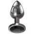 Evolved Black Gem - conjunto de plugs anais de metal com pedra preta (prateado)