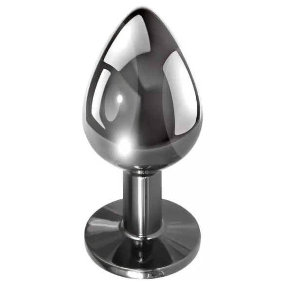 Evolved Black Gem - conjunto de plugs anais de metal com pedra preta (prateado)