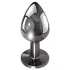 Evolved Black Gem - conjunto de plugs anais de metal com pedra preta (prateado)