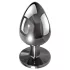 Evolved Black Gem - conjunto de plugs anais de metal com pedra preta (prateado)