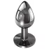 Evolved Black Gem - conjunto de plugs anais de metal com pedra preta (prateado)