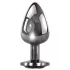 Evolved Black Gem - conjunto de plugs anais de metal com pedra preta (prateado)