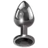 Evolved Black Gem - conjunto de plugs anais de metal com pedra preta (prateado)