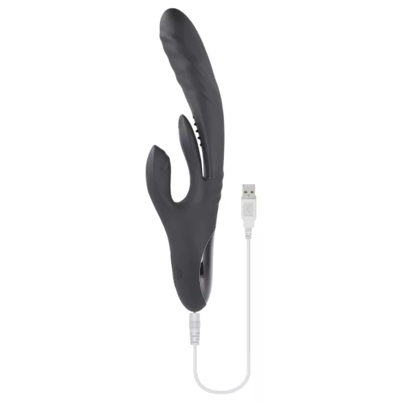 Playboy Rapid Rabbit - vibrador coelho recarregável clitóris e ponto G - preto