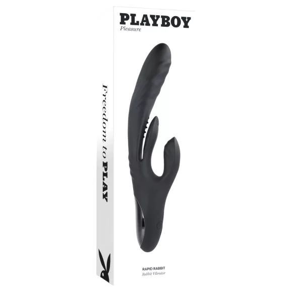 Playboy Rapid Rabbit - vibrador coelho recarregável clitóris e ponto G - preto