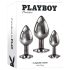 Playboy - plug anal set - 3 peças - cor prata