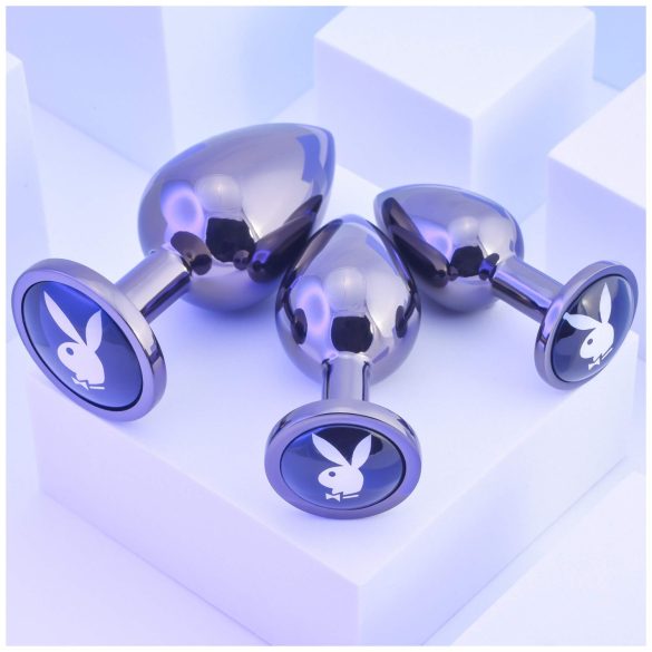 Playboy - plug anal set - 3 peças - cor prata