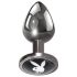 Playboy Tux - plug anal pequeno - metal prateado