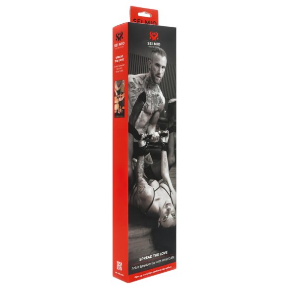 Sei Mio - barra de contenção com algemas - metal e couro preto