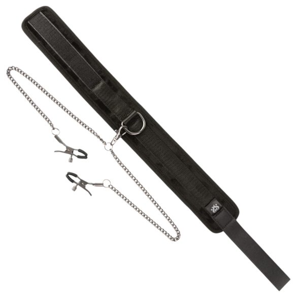 Sei Mio - coleira com clipes para mamilos - preto