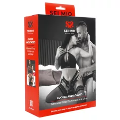 Sei Mio - dildo com arnês ajustável - 15 cm (preto)