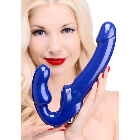 Strap U Revolver II - vibrador com cinta dupla penetração - silicone azul