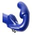 Strap U Revolver II - vibrador com cinta dupla penetração - silicone azul