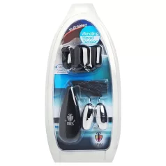   XR Brands - Trinity - vibrador de gland com touca de dois ovos (preto‑prata)