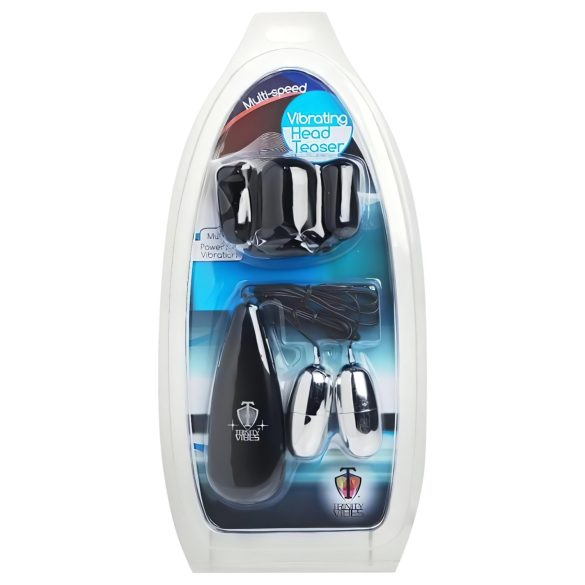 Trinity - vibrador peniano com capa dupla bolas - silicone preto e prata