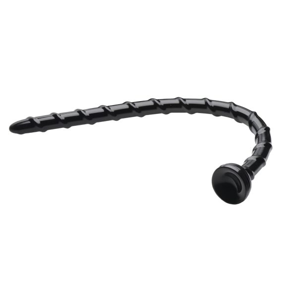 Hosed Swirl - consolador anal fino - silicone preto - 18 cm